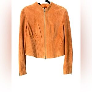 Women's Orange Leather Jacket